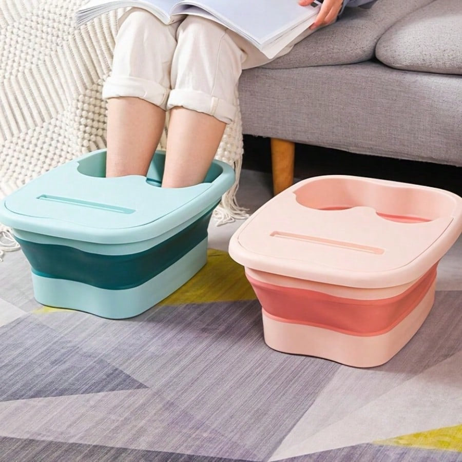 Foot Soaking Bath Basin - Foldable Foot Bath Bucket - Foot Bath Massager, Foot Soak Bath Tub With Massaging Rollers