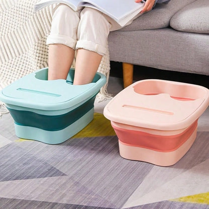 Foot Soaking Bath Basin - Foldable Foot Bath Bucket - Foot Bath Massager, Foot Soak Bath Tub With Massaging Rollers