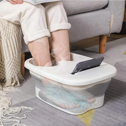 Foot Soaking Bath Basin - Foldable Foot Bath Bucket - Foot Bath Massager, Foot Soak Bath Tub With Massaging Rollers