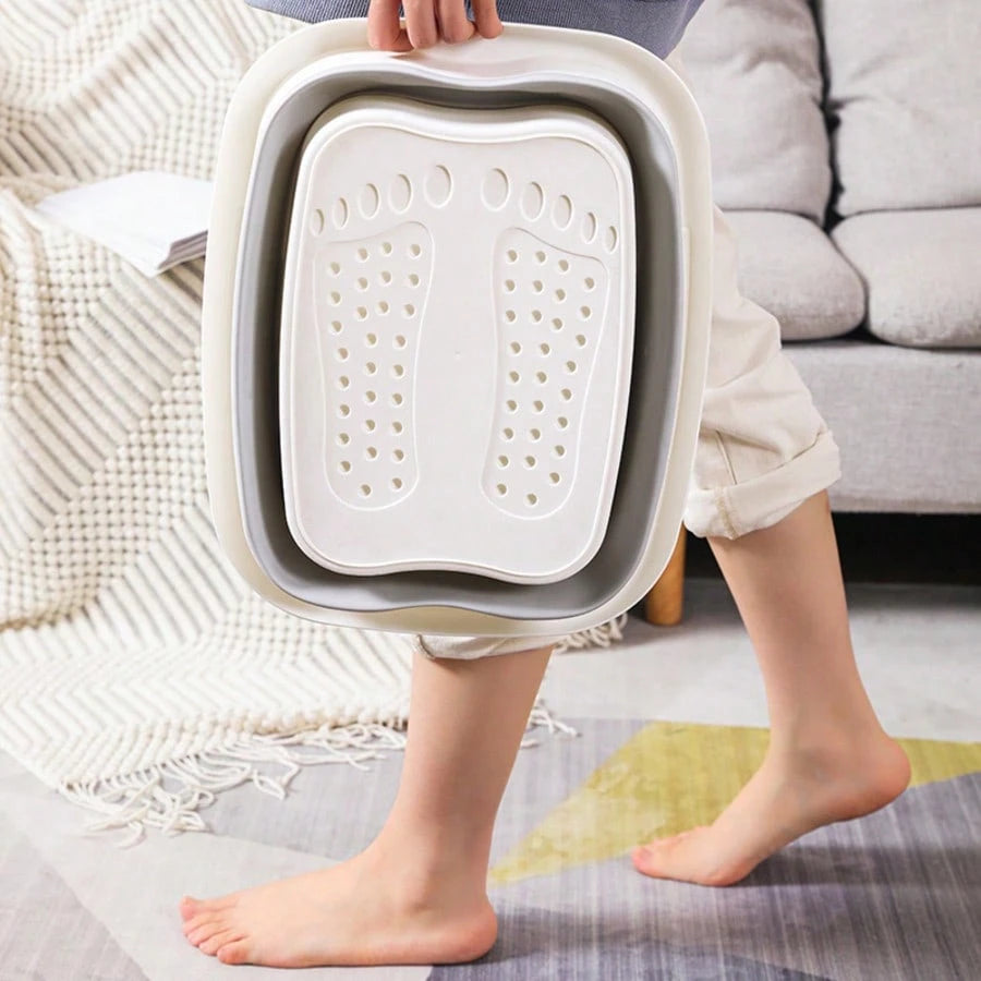 Foot Soaking Bath Basin - Foldable Foot Bath Bucket - Foot Bath Massager, Foot Soak Bath Tub With Massaging Rollers