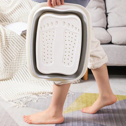 Foot Soaking Bath Basin - Foldable Foot Bath Bucket - Foot Bath Massager, Foot Soak Bath Tub With Massaging Rollers