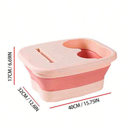 Foot Soaking Bath Basin - Foldable Foot Bath Bucket - Foot Bath Massager, Foot Soak Bath Tub With Massaging Rollers