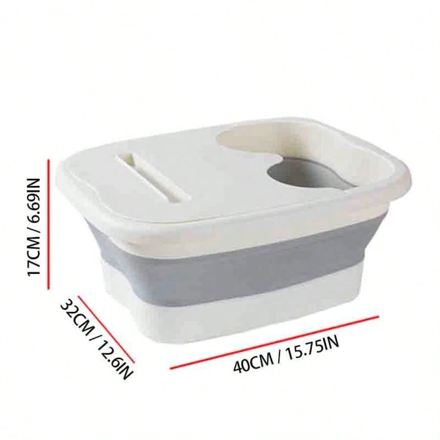 Foot Soaking Bath Basin - Foldable Foot Bath Bucket - Foot Bath Massager, Foot Soak Bath Tub With Massaging Rollers